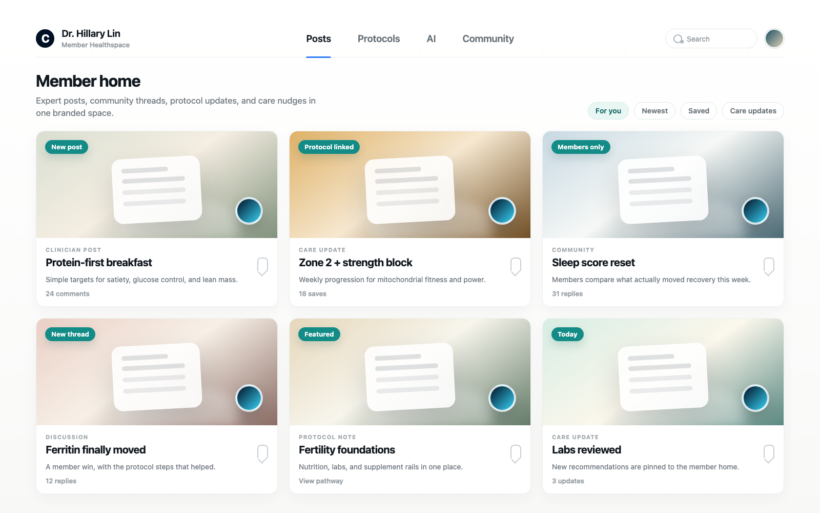 CareCore branded Healthspace preview